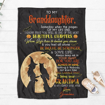 Witch To My Granddaughter From Grandma Beautiful Chapters Halloween Blanket Gift For Granddaughter Family Home Decor - Thegiftio UK