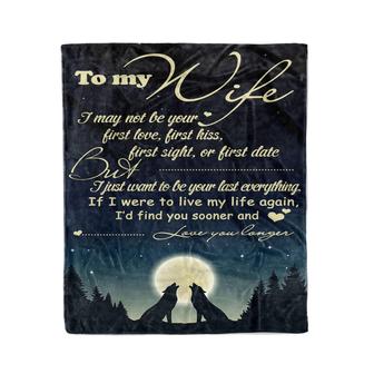 Wolf Blanket To My Wife Love You Longer,Fleece Blanket Gift For Wife Home Decor Bedding Couch Sofa Soft And Comfy Cozy - Thegiftio UK