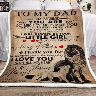 Wolf To My Dad Love Your Daughter Fleece Blanket Gift For Father Family Home Decor Bedding Couch Sofa Soft - Thegiftio UK