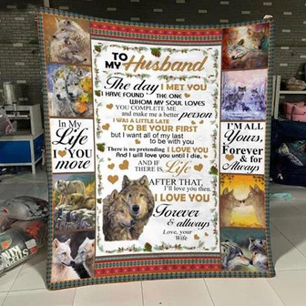 Wolf To My Husband I'm All Yours Forever & Always Fleece Blanket Gift For Husband From Wife Home Decor Bedding Couch - Thegiftio UK