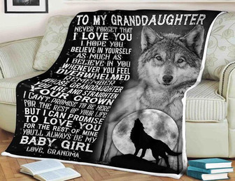 Wolf Moon Blanket To My Granddaughter Never Forget That I Love You I Hope You Believe In Yourself You'll - Thegiftio UK