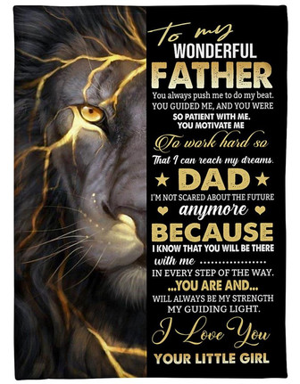 To My Wonderful Father, I Love You Your Little Girl,Fleece Blanket Gift For Father Family Home Decor Bedding Couch - Thegiftio UK