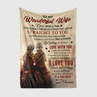 To My Wonderful Wife Straight To You Blanket Gift For Wife Birthday Home Decor Bedding Couch Sofa Soft And Comfy Cozy - Thegiftio UK