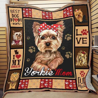 Yorkie Mom Blanket, Dog Mom blanket, Yorkie Dad Gift, blanket for Mom, Fleece - Thegiftio UK