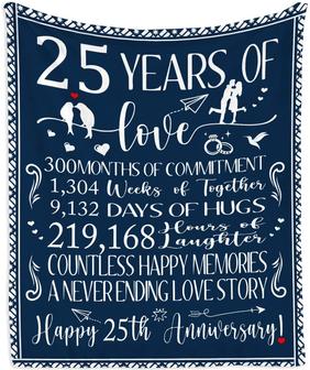 25th Anniversary Wedding Gifts Blanket - 25th Anniversary Wedding Gifts for Couple/Him/Husband - Thegiftio UK