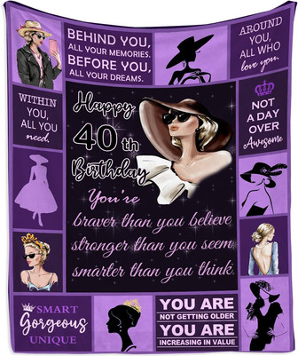 40th Birthday Gifts Blanket For Women, 40 Year Old Birthday Gifts for Women, 40th Party Decorations Blankets - Thegiftio UK