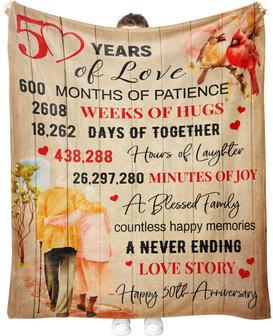 50th Anniversary Wedding Gifts for Couple Throw Blanket Marriage Wedding Birthday Gifts Idea Fleece Blanket for Parents Wife Husband - Thegiftio UK