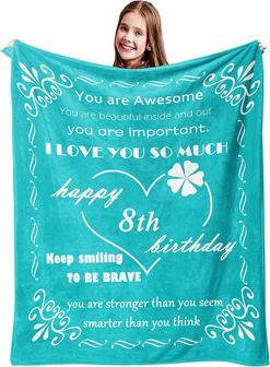 8th Birthday Gifts Blanket, 8th Birthday for Girls Boys, 8 Years Old Birthday Gifts Ideas for Daughter Son Granddaughter Grandson Niece Bestie - Thegiftio UK