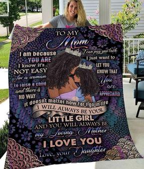 African American Blanket - To My Mom Blanket - Black Mom I Love You So Much Mommy from Daughter Fleece Blanket - Thegiftio UK
