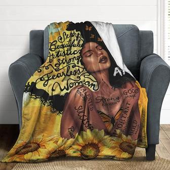 African Black Women Blanket Microfiber Cozy Throw Blanket for Couch Chair Bed Sofa Travel - Thegiftio UK