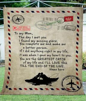 Air Mail, To My Man I Love You Fleece Blanket - Valentine Gift, Christmas Gift For Him Gift For Christmas - Thegiftio UK