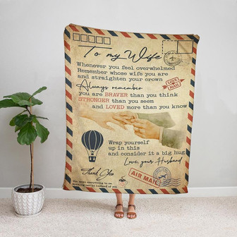 Airmail To My Wife Always Remember You Are Braver Than You Think Loved More Than You Know,Fleece Blanket Gift For Wife - Thegiftio UK