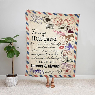Airmail Wife To My Husband Wrap Yourself,Fleece Blanket Gift For Wife Home Decor Bedding Couch Sofa Soft And Comfy Cozy - Thegiftio
