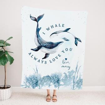 Always Love You Blanket,Custom Mothers Day Gift,Personalized Whale Blanket for Moms, Mother Gift Ideas - Thegiftio UK
