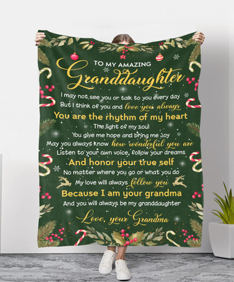 To My Amazing Granddaughter How Wonderful You Are Blanket Gift From Grandma, Gift For Christmas Home Decor Bedding Couch - Thegiftio UK
