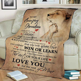 To My Amazing Grandson Blanket, Fleece Blanket, Love You For The Rest Of Mine, Gift For Grandson Family Home Decor - Thegiftio UK