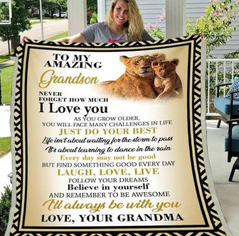 To My Amazing Grandson Never Forget How Much I Love You, Love Your Grandma Blanket Gift For Christmas - Thegiftio UK