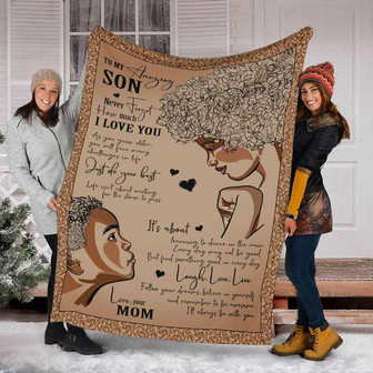 To My Amazing Son Blanket From Mom - African American Fleece - Thegiftio UK