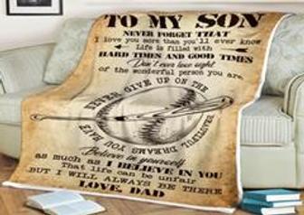 American Football To My Son Sometimes It's Hard To Find Words To Tell You Blanket Gift For Son From Dad Birthday Gift - Thegiftio UK