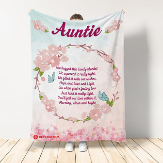 To My Auntie We Made This Lovely Blanket Gift For Aunt Birthday Gift Home Decor Bedding Couch Sofa Soft And Comfy Cozy - Thegiftio UK