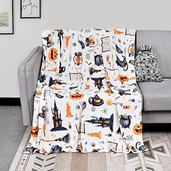 Autumn Halloween Throw Blanket, Pumpkins Halloween Blankets Throws for Adults, Halloween Throw Blanket Soft for Sofa Bed Couch - Thegiftio UK