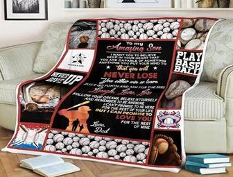 Baseball blanket to my amazing son that you will never lose and aim for the skies Gift For Christmas - Thegiftio UK