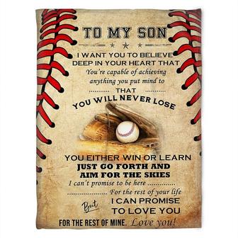 Baseball Blanket, To My Son,You Will Never Lose,Soft Blankets, Fleece Blankets.Gift Home Decor Bedding Couch Sofa Soft - Thegiftio UK
