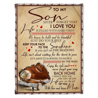 Baseball Blanket, To My Son, Never Forget That I Love You. Soft Blanket, Fleece Blanket.Gift Home Decor Bedding Couch - Thegiftio