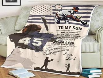 Baseball blanket to my son deep in your heart you will never lose you either win or learn i can promise - Thegiftio UK