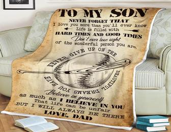 Baseball Blanket To My Son Never Forget That I Love You Hard Times And Good Times Believe In Yourself,Gift - Thegiftio UK