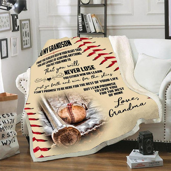 Baseball To My Grandson I Want You Believe Deep In Your Heart Blanket Gift For Grandson From Grandma Birthday Gift - Thegiftio UK
