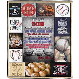 Baseball Lover To My Son Lovely Quote Letter From Dad The Best Family On Blanket Gift For Christmas - Thegiftio UK