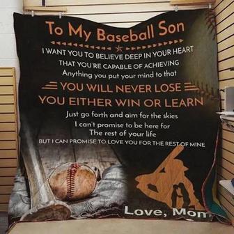 To My Baseball Son Blanket From Mom I Can Promise To Love You For The Rest Of Mine Gift For Christmas - Thegiftio UK