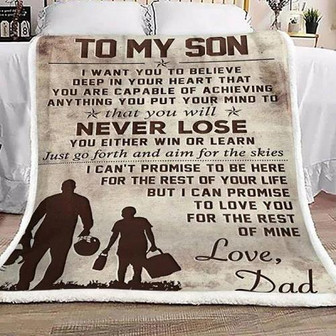 Baseball To My Son You Will Never Lose You Either Win Or Learn Blanket Gift For Christmas, Home Decor - Thegiftio