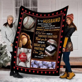 Baseball From Wife To My Husband Love Made Us Forever Together Blanket Great Gift For Christmas, Home Decor - Thegiftio UK