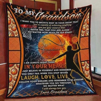Basketball To My Grandson Blanket From Grandma No Matter What I Will Always Love You Gift For Christmas - Thegiftio