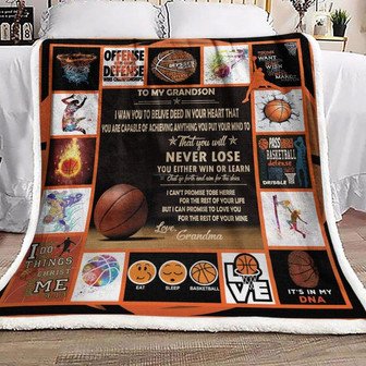 Basketball To My Grandson Fleece Blanket Home Decor Gift For Grandson From Grandma, Gift For Basketball Lover - Thegiftio
