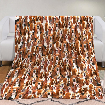 Basset Hound Dog Fleece Blanket Throw Blanket Christmas Throw Blanket - Thegiftio UK
