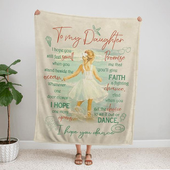Beach To My Daughter I Hope You Dance Blanket Gift for Daughter Birthday Gift Home Decor Bedding Couch Sofa Soft - Thegiftio UK