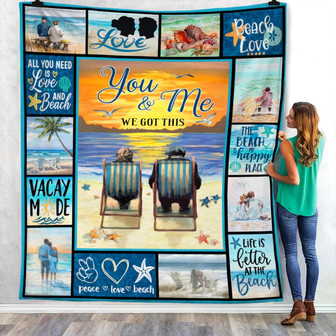 Beach Summer Couple Fleece Blanket Throw Blanket Christmas Throw Blanket - Thegiftio UK