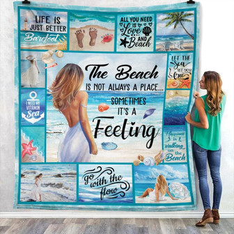 Beach Summer Feeling Fleece Blanket Throw Blanket Christmas Throw Blanket - Thegiftio UK
