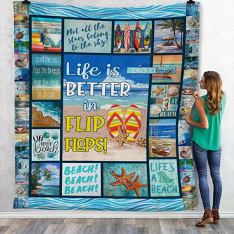 Beach Summer Fleece Blanket Throw Blanket Christmas Throw Blanket - Thegiftio UK