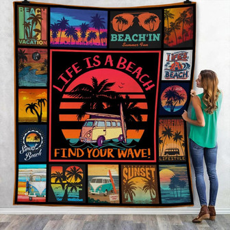 Beach Summer Fleece Blanket Throw Blanket Christmas Throw Blanket - Thegiftio UK