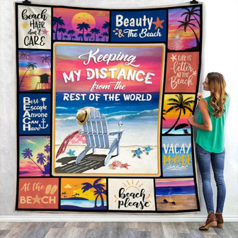 Beach Summer Fleece Blanket Throw Blanket Christmas Throw Blanket - Thegiftio UK