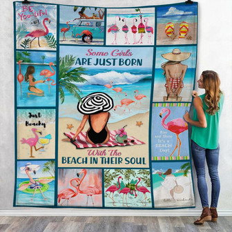 Beach Summer Soul Girl Fleece Blanket Throw Blanket Christmas Throw Blanket - Thegiftio UK