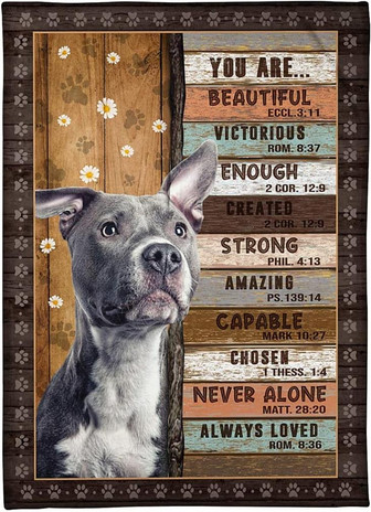 You are Beautiful Pitbull Bed Throw Blanket Gift for Christmas, Thanksgiving - Thegiftio UK