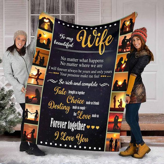 To My Beautiful Wife,I Love You Blanket, I Will Forever Always Be Your And Only Your, Gift For Wife Family Home Decor - Thegiftio UK