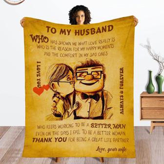 Bed Throw Blanket to Husband from Wife Love Letter Super-Soft Flannel Blanket for Christmas Birthday Memorial Day Father‘s Day Blanket - Thegiftio UK