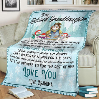 To My Beloved Granddaughter I Want You Believe Deep In Your Heart, Christmas Fleece Blanket Gift For Christmas - Thegiftio UK
