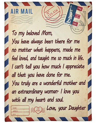 To My Beloved Mom Fleece Blanket, Mothers Day Gift From Daughter To Mom, Meaningful Mothers Day Gift, Home Decor - Thegiftio UK